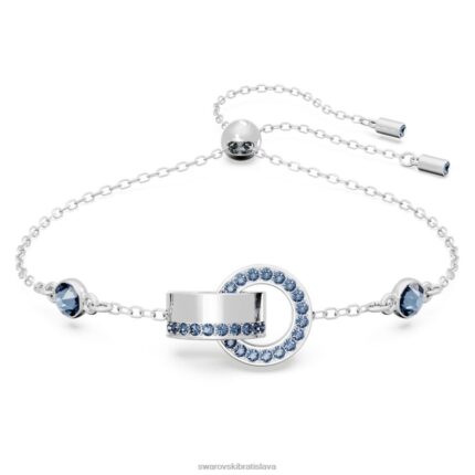 dutý náramok zámková slučka, modrá, rhodiovaná B8ZNT462 Swarovski šperky