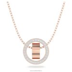 dutý prívesok biele, pozlátené ružovým zlatom B8ZNT216 Swarovski šperky
