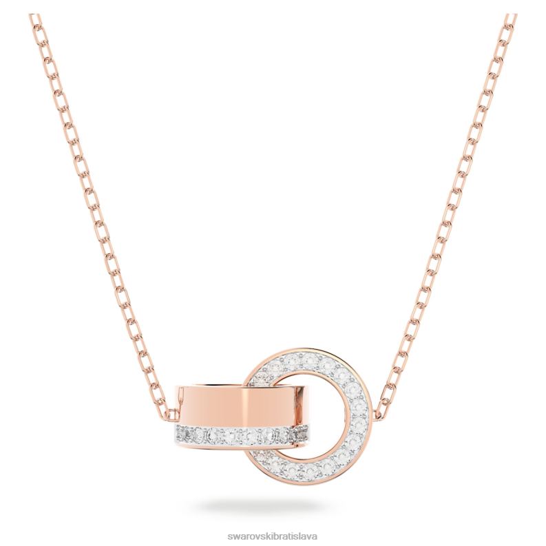 dutý prívesok zámková slučka, biela, pozlátená ružovým zlatom B8ZNT215 Swarovski šperky - Image 1