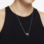 dutý prívesok zámková slučka, biela, rhodiovaná B8ZNT209 Swarovski šperky - Image 2