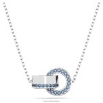 dutý prívesok zámková slučka, modrá, rhodiovaná B8ZNT278 Swarovski šperky