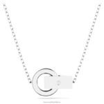 dutý prívesok zámková slučka, modrá, rhodiovaná B8ZNT278 Swarovski šperky - Image 4