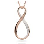 existuje prívesok nekonečno, biela, pozlátená ružovým zlatom B8ZNT219 Swarovski šperky