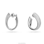 existujú kruhové náušnice biela, rhodiovaná B8ZNT897 Swarovski šperky - Image 3