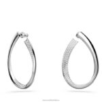 existujú kruhové náušnice biela, rhodiovaná B8ZNT908 Swarovski šperky - Image 3