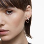 existujú kruhové náušnice biele, pozlátené ružovým zlatom B8ZNT883 Swarovski šperky - Image 2