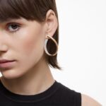 existujú kruhové náušnice biele, pozlátené ružovým zlatom B8ZNT909 Swarovski šperky - Image 2