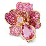 florere koktailový prsteň dlažba, kvetina, ružová, pozlátená B8ZNT1022 Swarovski šperky