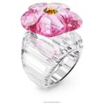 florere koktailový prsteň kvet, ružový, rhodiovaný B8ZNT1028 Swarovski šperky