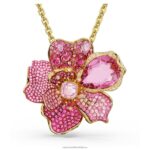 florere prívesok a brošňa dlažba, kvetina, ružová, pozlátená B8ZNT331 Swarovski šperky