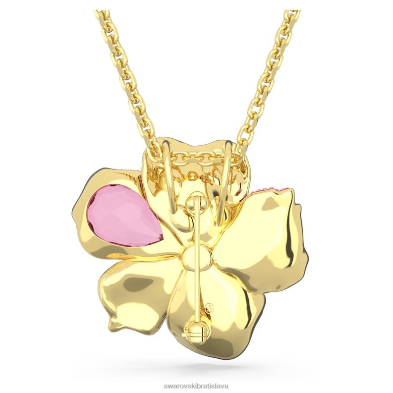 florere prívesok a brošňa dlažba, kvetina, ružová, pozlátená B8ZNT331 Swarovski šperky - Image 5