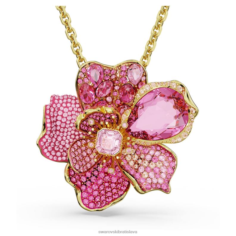 florere prívesok a brošňa dlažba, kvetina, ružová, pozlátená B8ZNT331 Swarovski šperky - Image 1