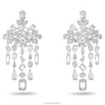 gema klipsové náušnice zmiešané rezy, luster, biely, rhodiovaný B8ZNT941 Swarovski šperky