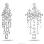 gema klipsové náušnice zmiešané rezy, luster, biely, rhodiovaný B8ZNT941 Swarovski šperky - Image 3