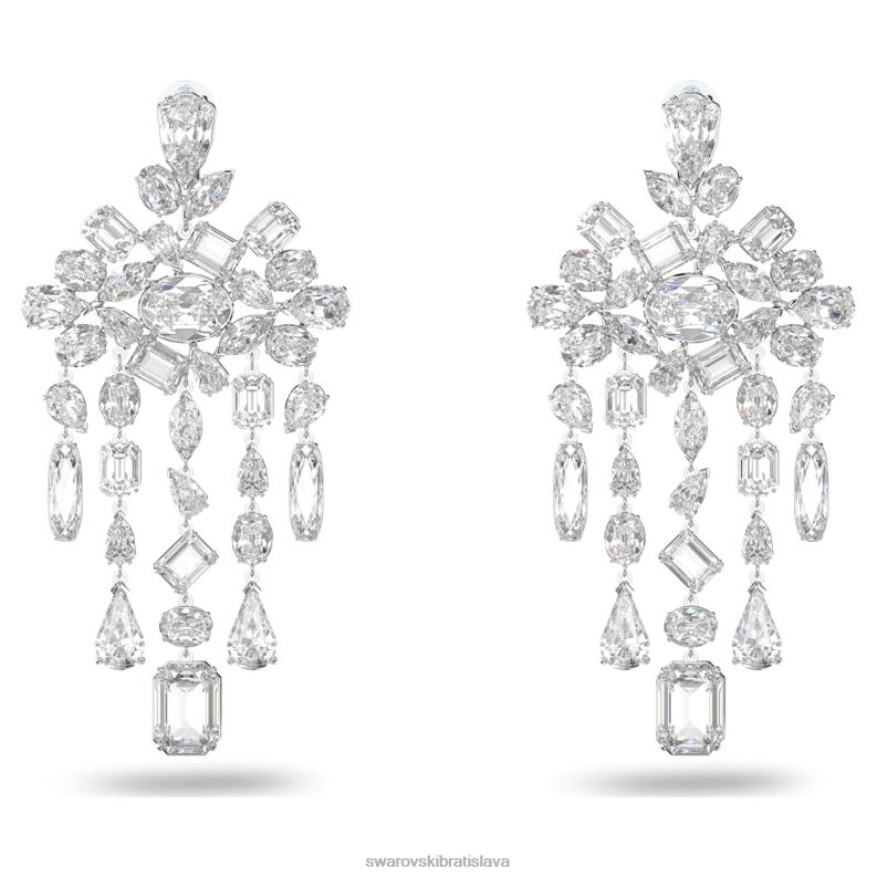 gema klipsové náušnice zmiešané rezy, luster, biely, rhodiovaný B8ZNT941 Swarovski šperky - Image 1