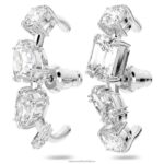gema manžety na uši zmiešané rezy, biele, rhodiované B8ZNT962 Swarovski šperky - Image 3