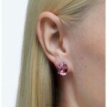 gema napichovacie náušnice drop cut, ružové, rhodiované B8ZNT663 Swarovski šperky - Image 4