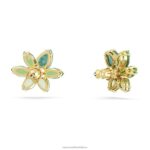 gema napichovacie náušnice zmiešané strihy, kvetinové, zelené, pozlátené B8ZNT745 Swarovski šperky - Image 5