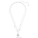gema vrstvený náhrdelník zmiešané rezy, kvet, biela, rhodiované B8ZNT117 Swarovski šperky - Image 3