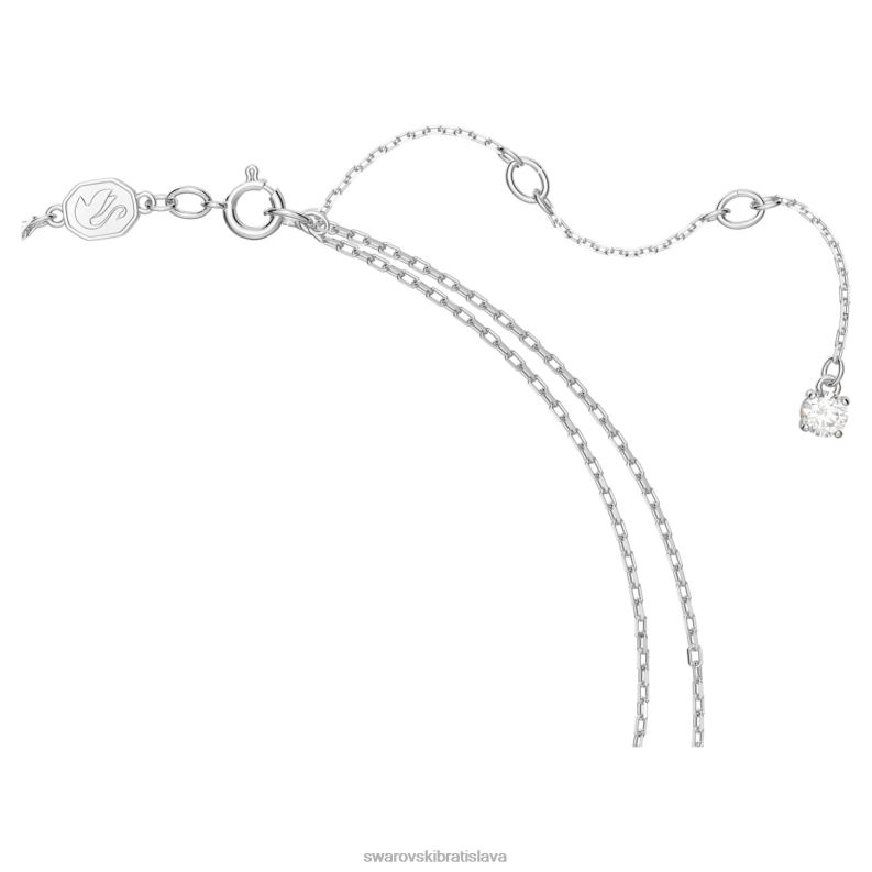 gema vrstvený náhrdelník zmiešané rezy, kvet, biela, rhodiované B8ZNT117 Swarovski šperky - Image 4