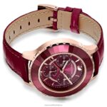 hodinky octea lux chrono švajčiarska výroba, kožený remienok, červený povrch v ružovom zlate B8ZNT1195 Swarovski príslušenstvo - Image 4