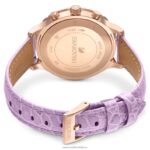 hodinky octea lux chrono švajčiarska výroba, kožený remienok, fialová, povrchová úprava v ružovom zlate B8ZNT1157 Swarovski príslušenstvo - Image 4