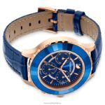 hodinky octea lux chrono švajčiarska výroba, kožený remienok, modrá, povrchová úprava ružové zlato B8ZNT1164 Swarovski príslušenstvo - Image 4