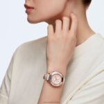 hodinky octea lux chrono švajčiarska výroba, kožený remienok, ružová, povrchová úprava v ružovom zlate B8ZNT1191 Swarovski príslušenstvo - Image 2