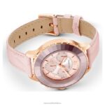 hodinky octea lux chrono švajčiarska výroba, kožený remienok, ružová, povrchová úprava v ružovom zlate B8ZNT1191 Swarovski príslušenstvo - Image 4