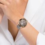 hodinky octea lux chrono švajčiarska výroba, kožený remienok, sivá, povrchová úprava ružové zlato B8ZNT1177 Swarovski príslušenstvo - Image 2