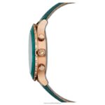 hodinky octea lux chrono švajčiarska výroba, kožený remienok, zelená, povrchová úprava v ružovom zlate B8ZNT1159 Swarovski príslušenstvo - Image 3