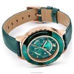 hodinky octea lux chrono švajčiarska výroba, kožený remienok, zelená, povrchová úprava v ružovom zlate B8ZNT1159 Swarovski príslušenstvo - Image 4