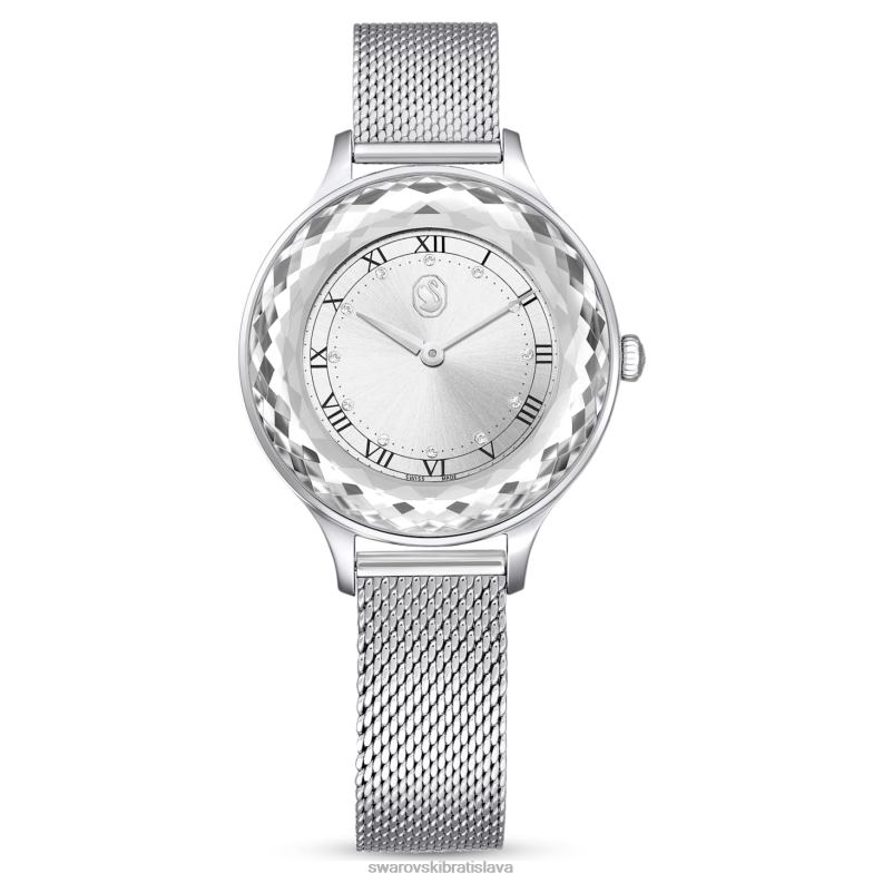 hodinky octea nova švajčiarska výroba, kovový náramok, strieborný tón, nehrdzavejúca oceľ B8ZNT1242 Swarovski príslušenstvo - Image 1