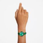 hodinky octea nova švajčiarska výroba, kožený remienok, zelená, zlatá povrchová úprava B8ZNT1146 Swarovski príslušenstvo - Image 2