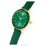 hodinky octea nova švajčiarska výroba, kožený remienok, zelená, zlatá povrchová úprava B8ZNT1146 Swarovski príslušenstvo - Image 5