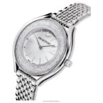 hodinky s kryštalickou aurou švajčiarska výroba, kovový náramok, strieborný tón, nehrdzavejúca oceľ B8ZNT1235 Swarovski príslušenstvo - Image 5