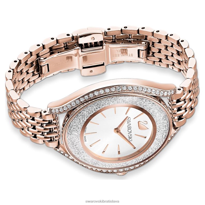 hodinky s kryštalickou aurou švajčiarska výroba, kovový náramok, tón ružového zlata, povrchová úprava v tóne ružového zlata B8ZNT1172 Swarovski príslušenstvo - Image 4