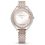 hodinky s kryštalickou aurou švajčiarska výroba, kovový náramok, tón ružového zlata, povrchová úprava zmiešaný kov B8ZNT1167 Swarovski príslušenstvo