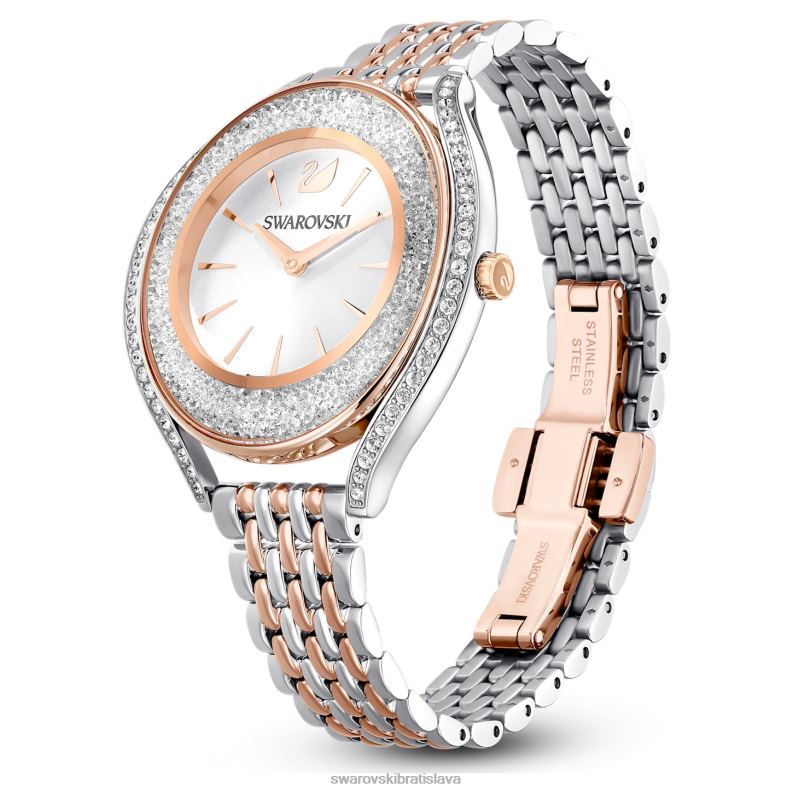 hodinky s kryštalickou aurou švajčiarska výroba, kovový náramok, tón ružového zlata, povrchová úprava zmiešaný kov B8ZNT1167 Swarovski príslušenstvo - Image 3