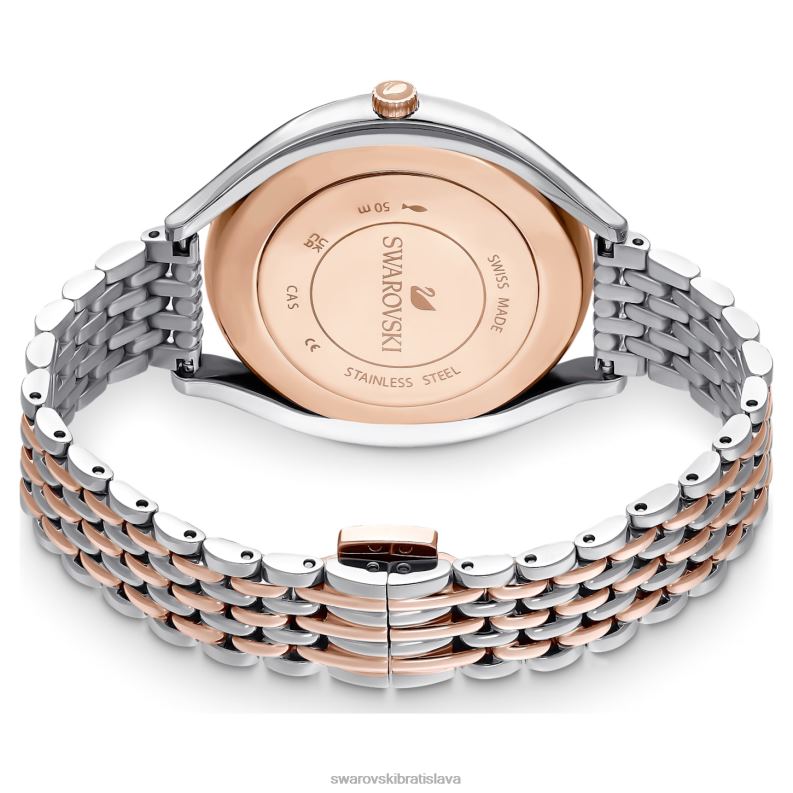 hodinky s kryštalickou aurou švajčiarska výroba, kovový náramok, tón ružového zlata, povrchová úprava zmiešaný kov B8ZNT1167 Swarovski príslušenstvo - Image 4