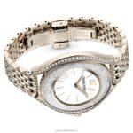 hodinky s kryštalickou aurou švajčiarska výroba, kovový náramok, zlatý tón, šampanské zlaté prevedenie B8ZNT1138 Swarovski príslušenstvo - Image 4