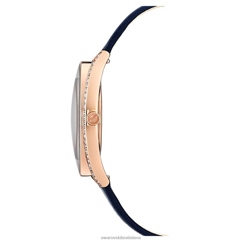 hodinky s kryštalickou aurou švajčiarska výroba, kožený remienok, modrá, povrchová úprava ružové zlato B8ZNT1185 Swarovski príslušenstvo - Image 3