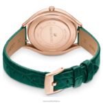 hodinky s kryštalickou aurou švajčiarska výroba, kožený remienok, zelená, povrchová úprava v ružovom zlate B8ZNT1155 Swarovski príslušenstvo - Image 4