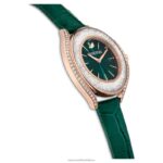 hodinky s kryštalickou aurou švajčiarska výroba, kožený remienok, zelená, povrchová úprava v ružovom zlate B8ZNT1155 Swarovski príslušenstvo - Image 6