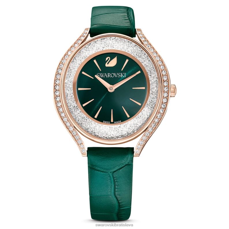 hodinky_s_krystalickou_aurou_svajciarska_vyroba_kozeny_remienok_zelena_povrchova_uprava_v_ruzovom_zlate_b8znt1155_swarovski_prislusenstvo.jpg hodinky s kryštalickou aurou švajčiarska výroba, kožený remienok, zelená, povrchová úprava v ružovom zlate B8ZNT1155 Swarovski príslušenstvo - Image 1