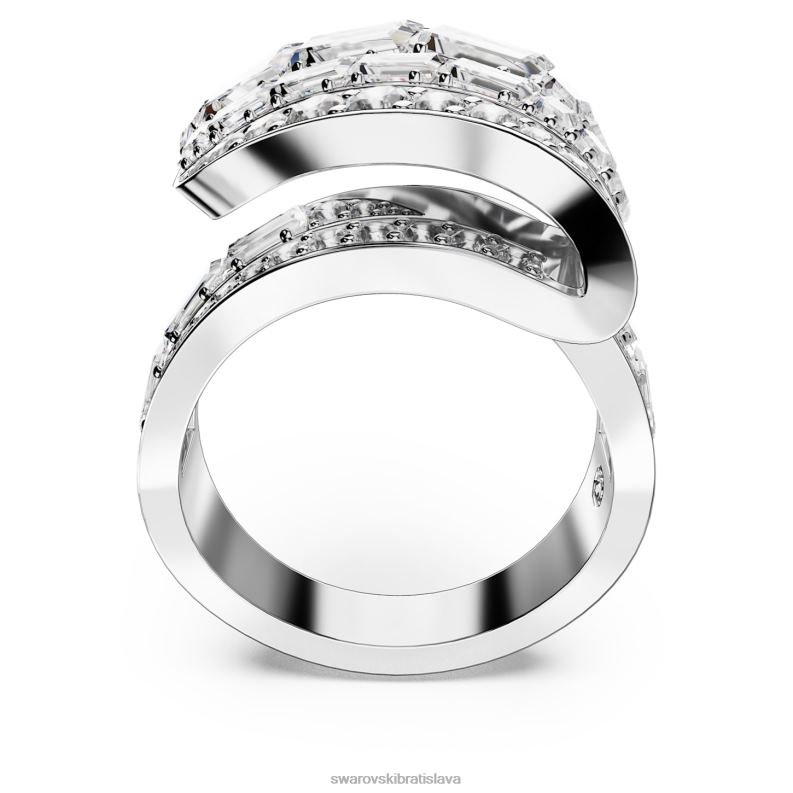 hyperbola koktailový prsteň uhlíkovo neutrálny oxid zirkoničitý, zmiešané rezy, biely, rhodiovaný B8ZNT996 Swarovski šperky - Image 5
