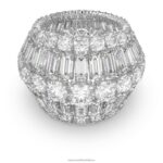 hyperbola koktailový prsteň zmiešané rezy, biele, rhodiované B8ZNT1057 Swarovski šperky