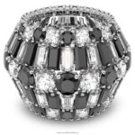 hyperbola koktailový prsteň zmiešané strihy, čierne, rhodiované B8ZNT1060 Swarovski šperky