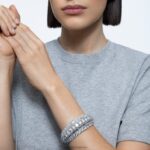 hyperbola manžeta zmiešané rezy, biele, rhodiované B8ZNT619 Swarovski šperky - Image 2