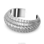 hyperbola manžeta zmiešané rezy, biele, rhodiované B8ZNT619 Swarovski šperky